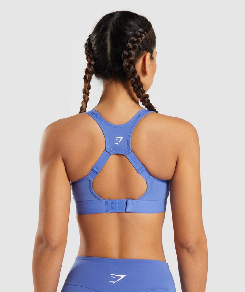 Staniki Sportowe Damskie Gymshark Open Back Niebieskie | PL 2872EBC